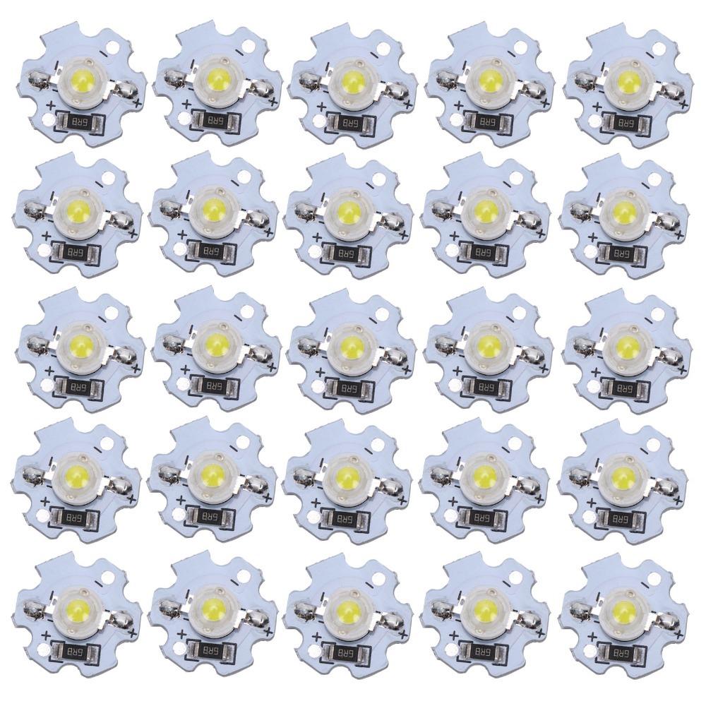25PCS Compact 5V LED Chips 200LM Aluminum Plate High Power LED 1W LED Chip Bulb DIY Lighting Fixtures