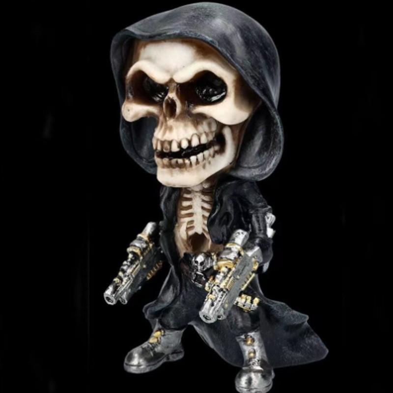 Skeleton Mechanical Harvester Statue Halloween Resin Decoration Gift Holiday