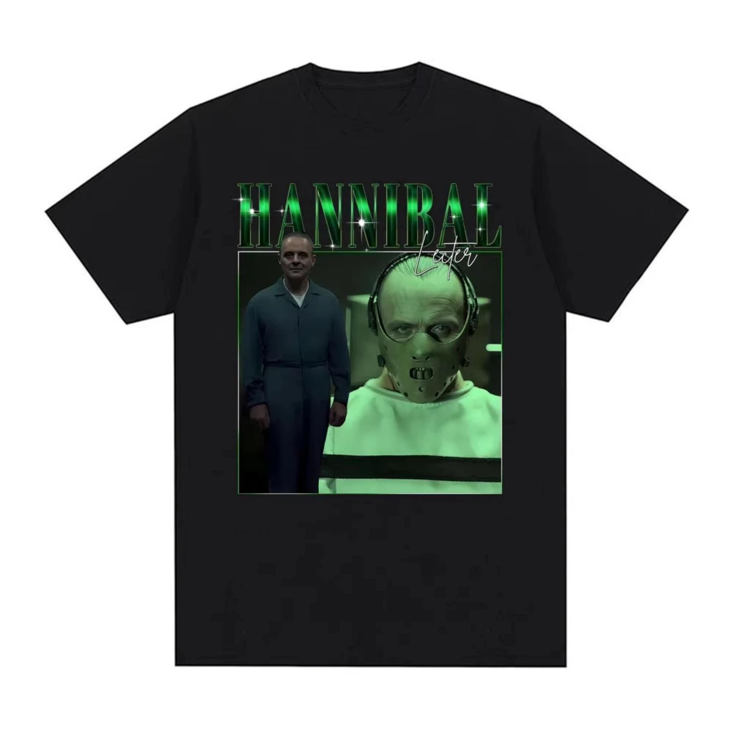 

Ограниченный Винтажный Футболка с Графикой Ганнибала Лектера Мужская Женская Мода Готические Футболки Летний Комфорт 100% Хлопок Футболка Уличная Одежда S