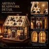 Pearl Bead Wooden House Craft Kit Wooden House DIY Pearl Bead Craft Set  Christmas Decoration