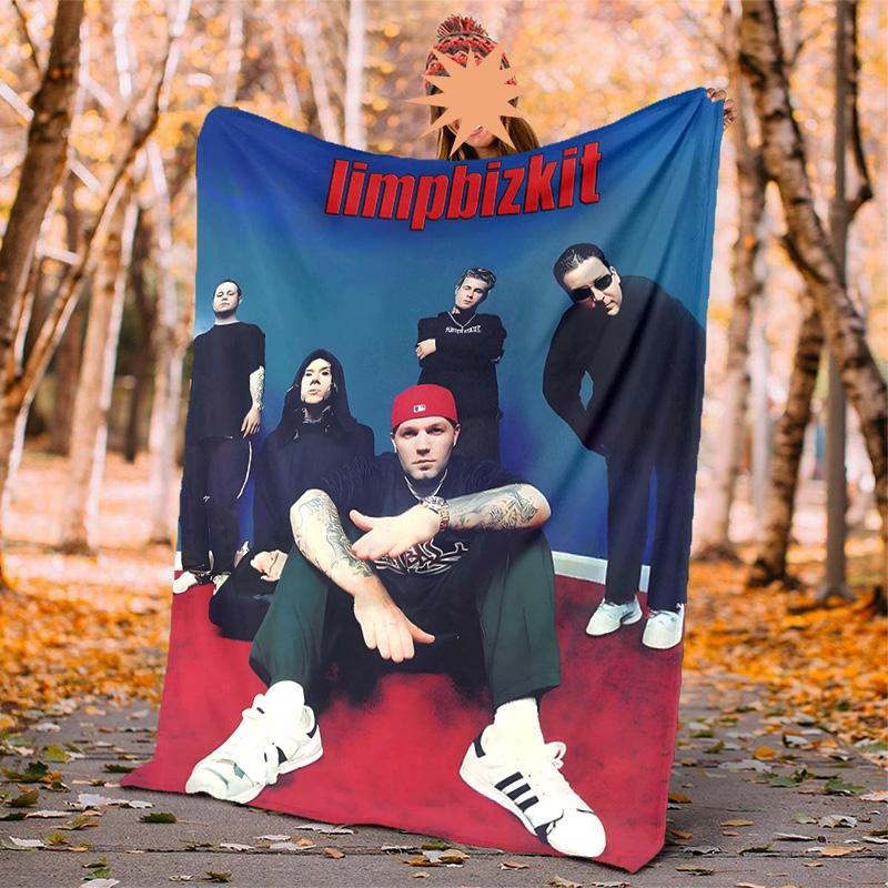 Limp Bizkit Flannel Blanket Soft Warm All-Season Throw, Design for Camping, Car Travel, Hiking Sofa, Bed, Office Perfect Gift for Parties