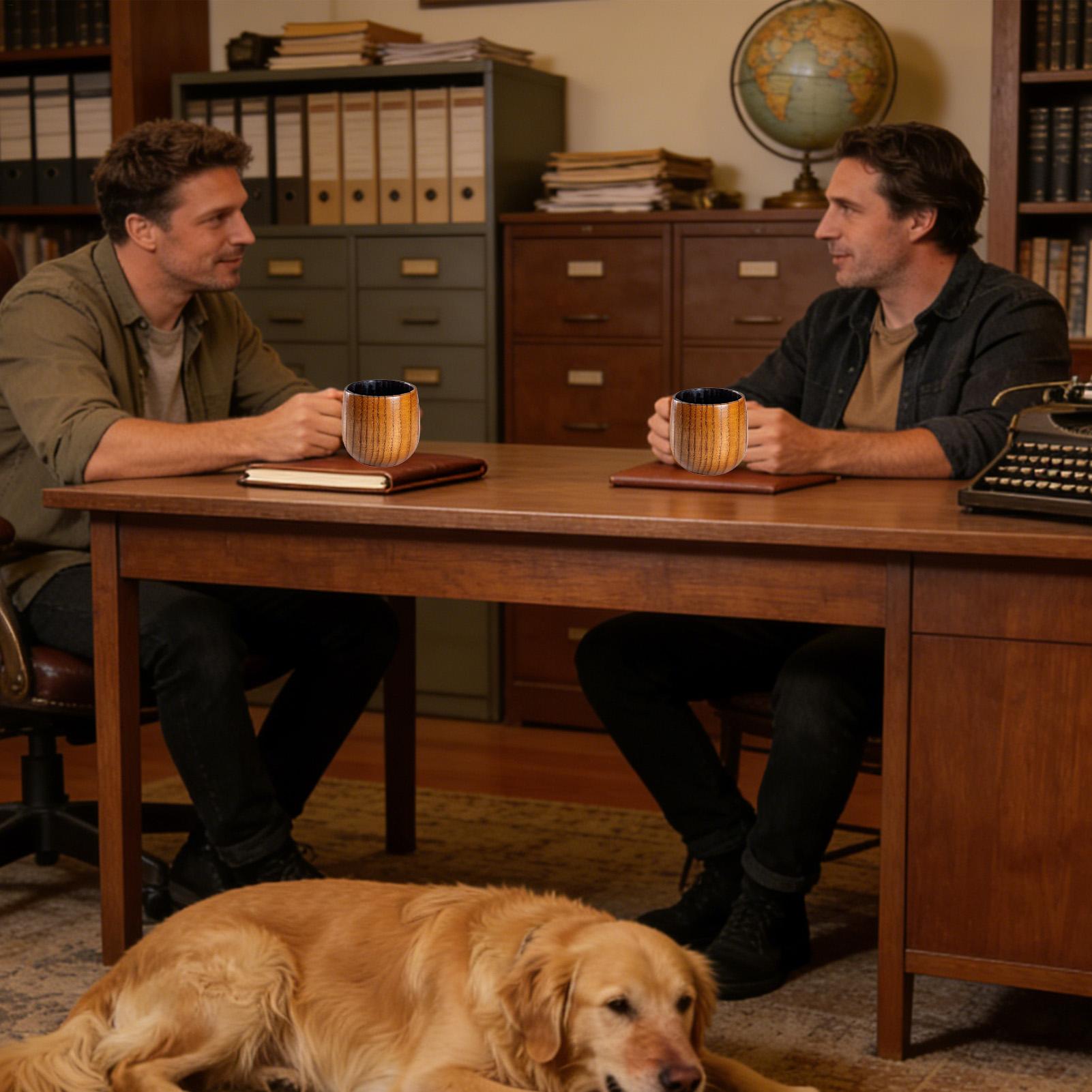 Wooden Whiskey Glass 2 Pieces Reusable Old Fashioned Mug Wooden Bourbon Glass Drinking Cups For Men Dad Tea Coffee Wine Bourbon China Mainland