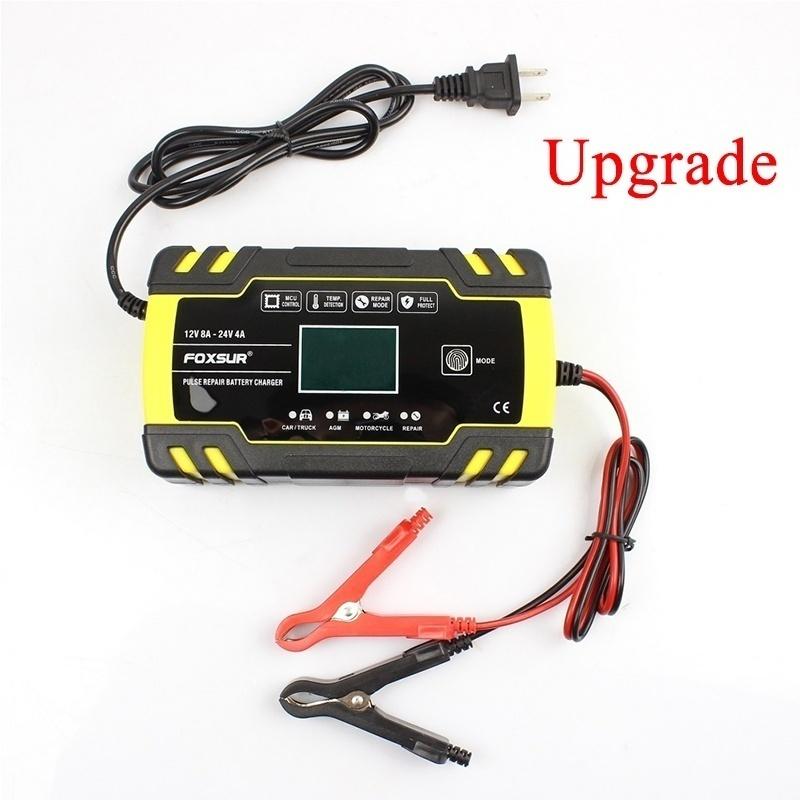 

Модернизированное импульсное зарядное устройство 12V8A/24V4A с ЖК-дисплеем. Зарядное устройство для мотоциклетного и автомобильного аккумулятора. AGM GEL WET. Зарядное устройство для свинцово-кислотных аккумуляторов 100–240 В. US Plug(Upgrade)