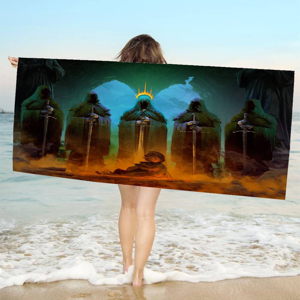L-Lords Game Rings Microfiber Blanket Quick Drying Beach Towels Oversized Printing Super Absorbent Pool Towel Blanket