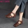 Fashion GKTINOO Women Sandals 2025 Summer Shoes Genuine Leather Covered Toe Soft Casual Walking Zapatos Mujer Plataforma Big Size 35-40