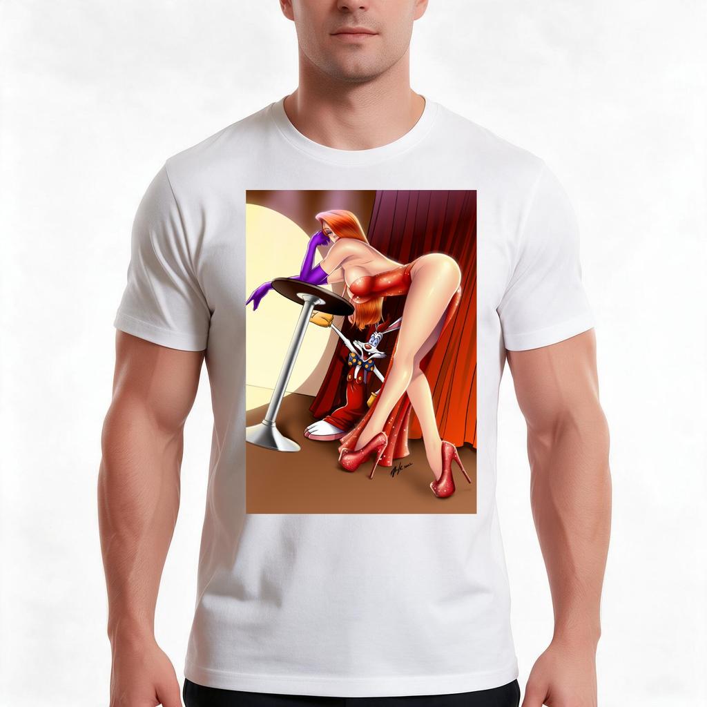 Jessica Rabbit TShirt Summer Casual Cotton Tee Oversized Streetwear Tops Vintage Graphic Print Loose Fit Short Sleeve