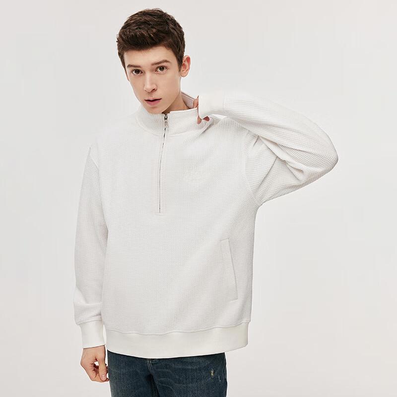 NVG·YOUNG Men's Waffle Knit Half-Zip High-Neck Sweatshirt