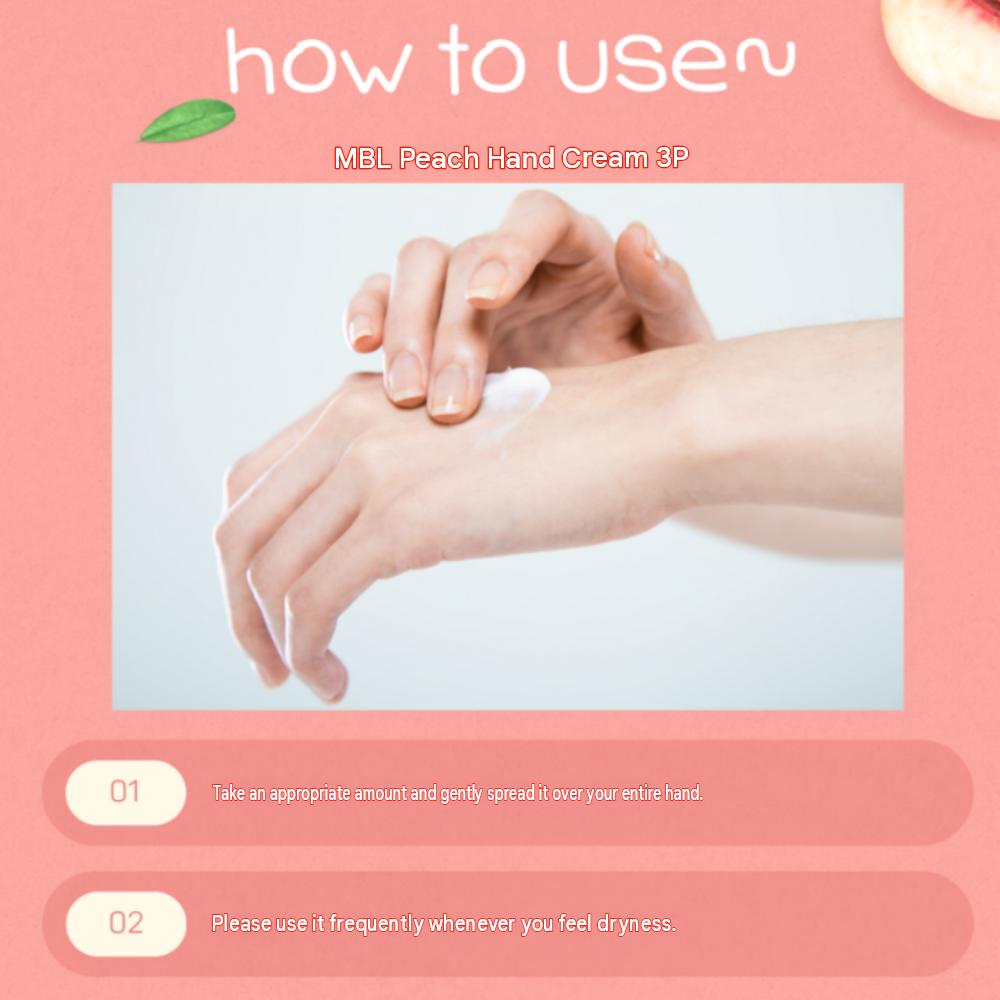 MBL Peach Hand Cream 3 X 30g