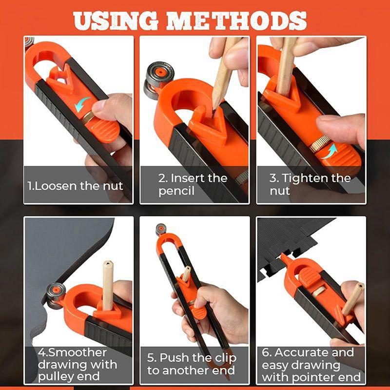 Gauge Profile Scribing Ruler Outline Duplication Marking for Welding Flooring Tile Scribe Construction Woodworking Tool