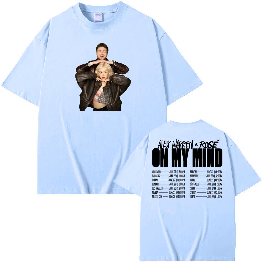 Alex WarrenROSE On My Mind T Shirt Round 100Cotton newTeeshirt Graphic Printing Punk Tshirt Ropa Mujer ClothingTees Top