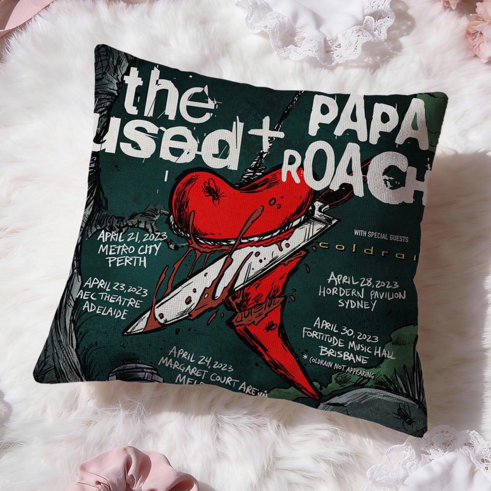 Band P-Papa R-Roach Cushion Cover Premium Comfort Reversible Pillow Cove -Two in One Design for Any Room & Car Interior