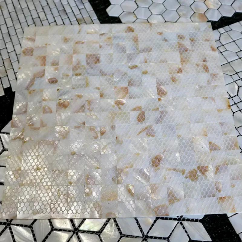 4pcs/lot Shell Mosaic Tile Natural White Mother of Pearl Wall Backsplash Bathroom Tiles sheet