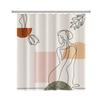 Nordic Wind Abstract Art Boho Shower Curtain Waterproof Polyester Bath Curtain Morandi Color Block Curtains For Bathroom Decor