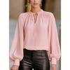 New Arrival: French-style Lantern-sleeve Tie-front Blouse – A Stylish Top for Women’s Everyday Wear