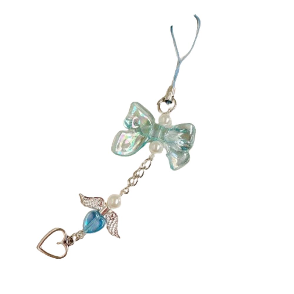 Wings Heart Fringe Phone Lanyard Love Pendant Bowknot Phone Chain  Key  Accessories