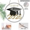 This 2D Flat Aluminum 2026 Graduation-themed Wall Decoration, Available in Various Sizes and Featuring A Retro Black and Gold Graduation Cap Design