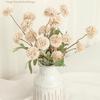 5pcs Faux Silk Mums Artificial Flowers Bulk Fake Small Mini Chrysanthemums with Stems  Centerpieces Floral Arrangements Vase Fillers Home Decorations