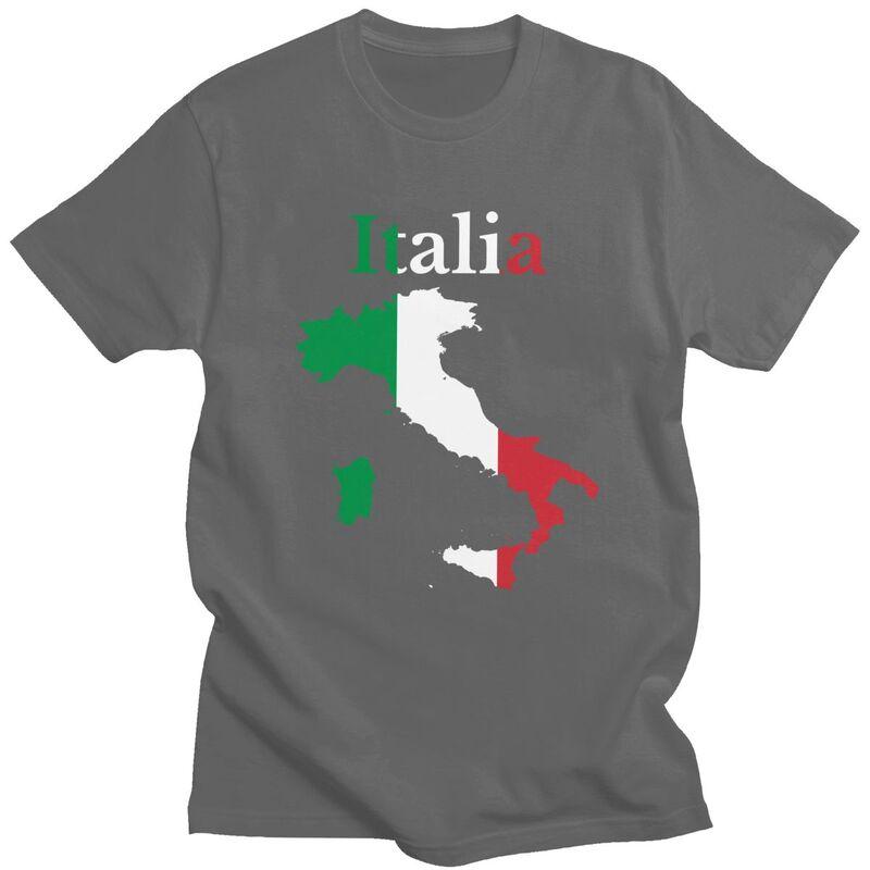 Custom Classic Italy Map Flag T Shirts Men Italian Patriotic Tshirt Streetwear Tee Tops Oversized Tshirt Merch