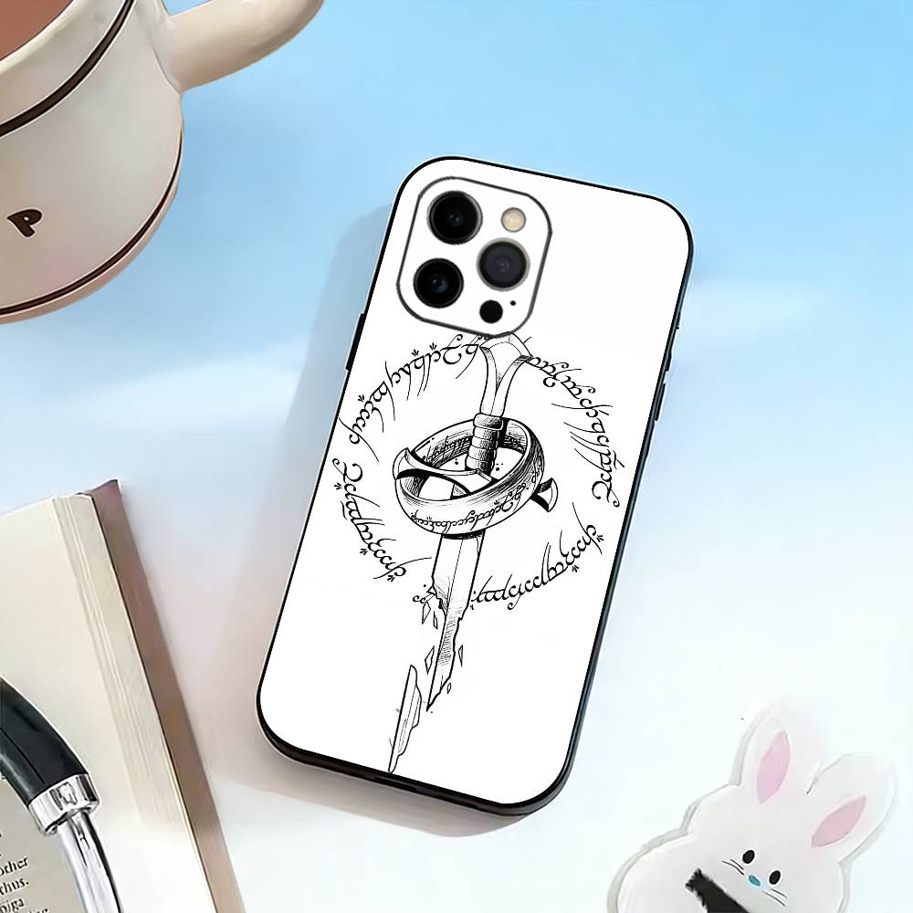 The Lord of the R-Rings Map Phone Case For iPhone 17, 16,15,14,13,12,11 Plus,Pro Max, Others Soft Black Cover