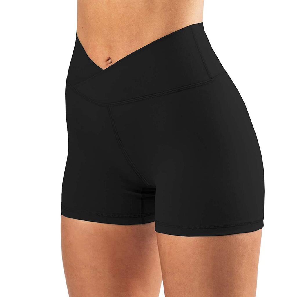 Women's High Waist Print Workout Yoga Shorts Hidden Pockets Athletic Shorts Legs