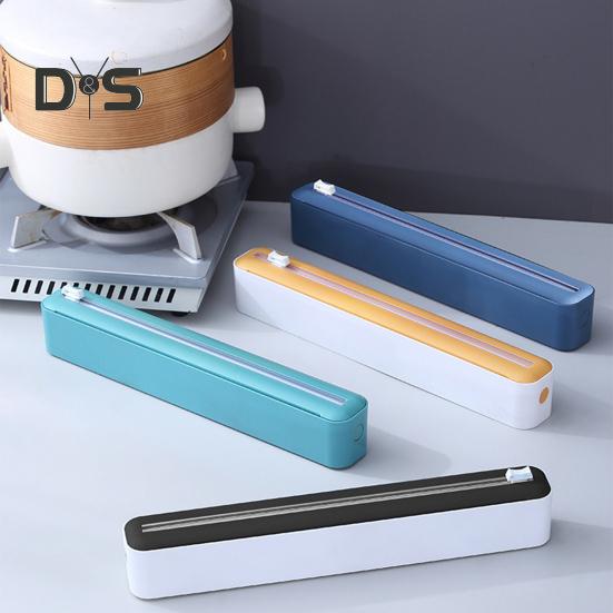 Dyspenser do folii spożywczej z nożem przesuwnym, regulowany uchwyt na folię spożywczą 2 w 1, narzędzia tnące, gadżety kuchenne