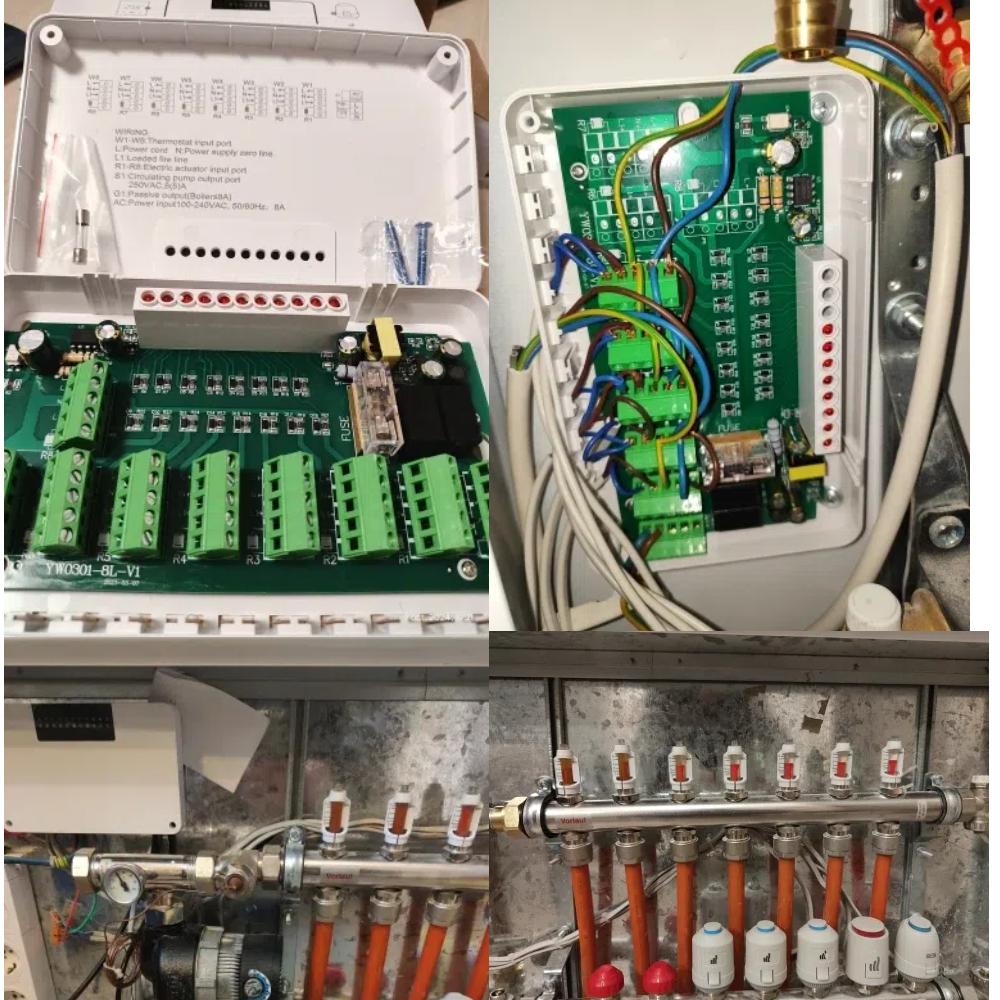 Beok Water Heating System Smart  Heating Thermostat Controller 8 Channels for Gas Boiler Concentrator Wifi Thermoatat Actuators