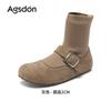 Augustus Denboken Boots Women's 2025 New Autumn Retro Mary Jane Shoes Skinny Boots Casual Elastic Socks Boots