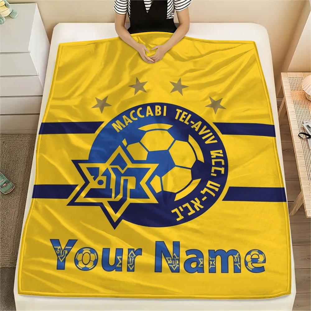 1 Stück Maccabi Fanartikel Benutzerdefinierter Name Gemustert Flanelldecke Geeignet Für Alle Jahreszeiten Für Heimdekoration Wärme Und Komfort Geschenke Feiertagsgeschenk