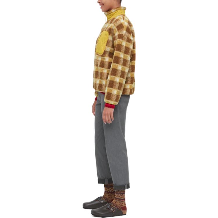 Uniqlo Marni Collaboration FW22 Plaid Stand Collar Long Sleeve Jacket Women Jacket Yellow 453249-46