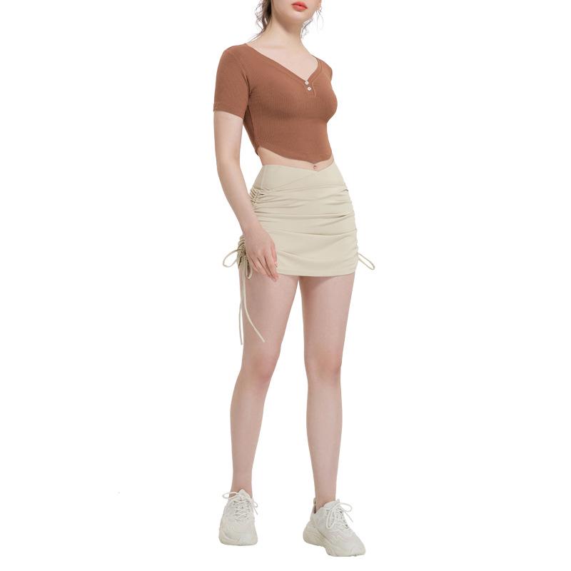Women's High Waist Sporty Mini Skirt with Yoga Shorts - Fitness and Tennis A-Line Skirt