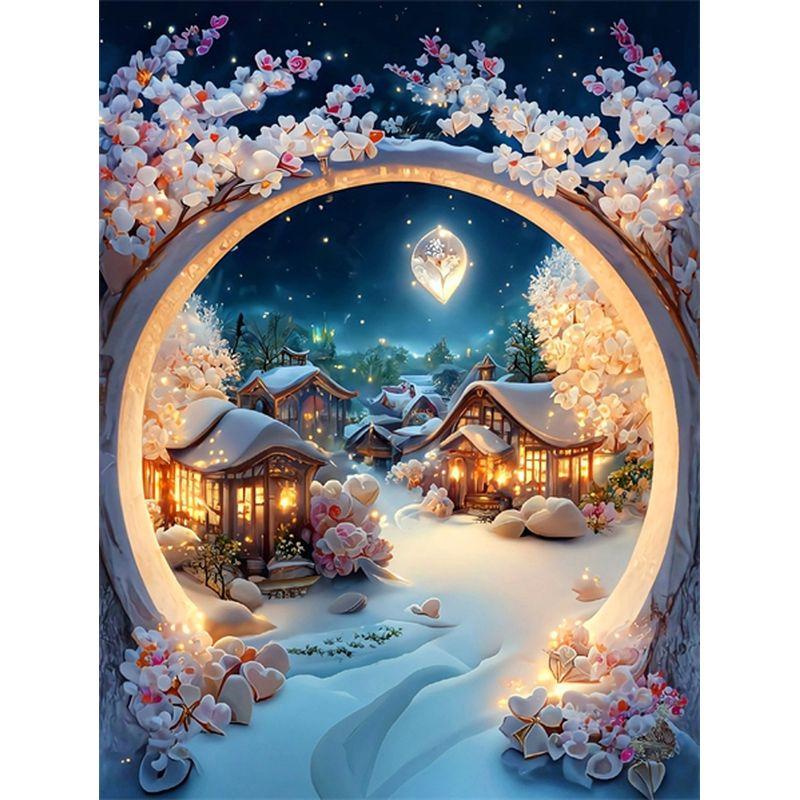 5D Diamond Painting Full Round Diamond Mosaic Fantasy House Diamond Embroidery Sale Landscape