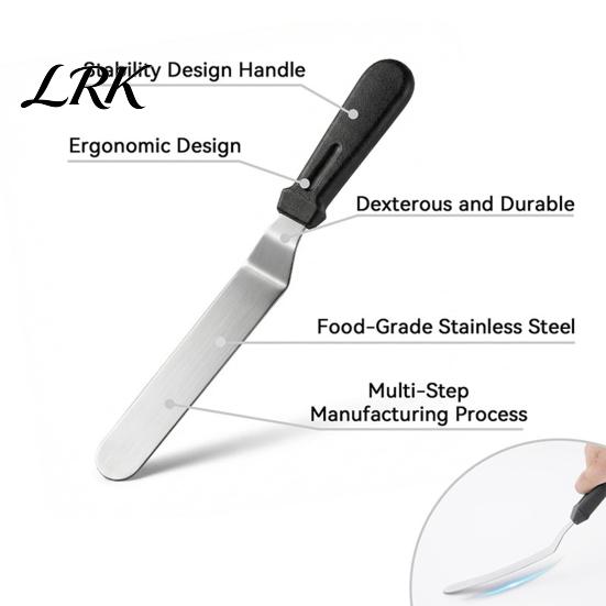 Stainless Steel Frosting Spatula 3Pcs/Set Cream Spatula, 6/8/10 Inch Blades Offset Ergonomic Cake Non-Slip Handle for Decorating, Baking & Pastry