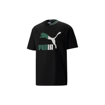 Logo Letter Print Pattern Round Neck Short Sleeve T-Shirt Men Tops Black 538296-01