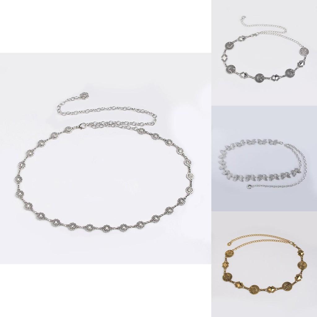 Retro Embellished Metal Waist Belt With Water Dots For Adult Women Jewelry Summer