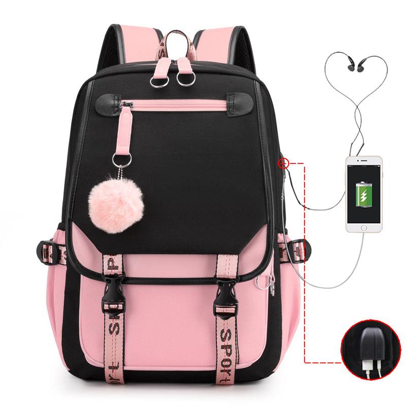 Blank backpack Korean version of Oxford cloth large-capacity student schoolbag simple casual versatile backpack
