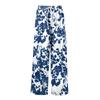Women Summer Boho Palazzo Pants High Waist Wide Leg Floral Printing Casual Trousers With Pockets