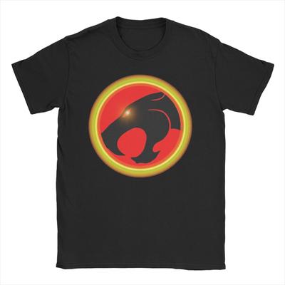 Old School Thundercats Neon Logo TShirts Men Women  Creative Pure Cotton Tee Shirt Round Collar Short Sleeve T Shirts 6XL Tops
