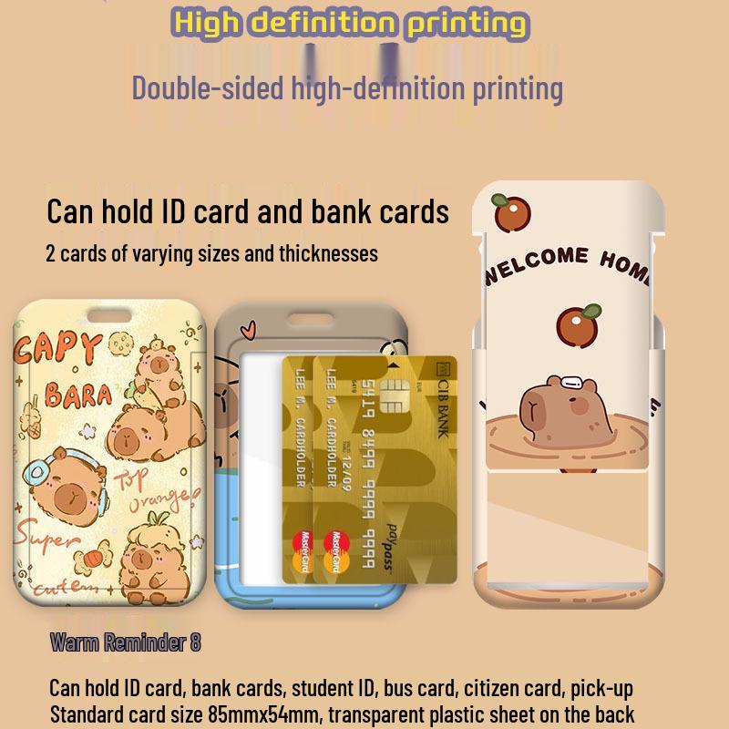 Student Cartoon Lanyard ID & Card Holder for Bus, Subway, Water, and Work Badge