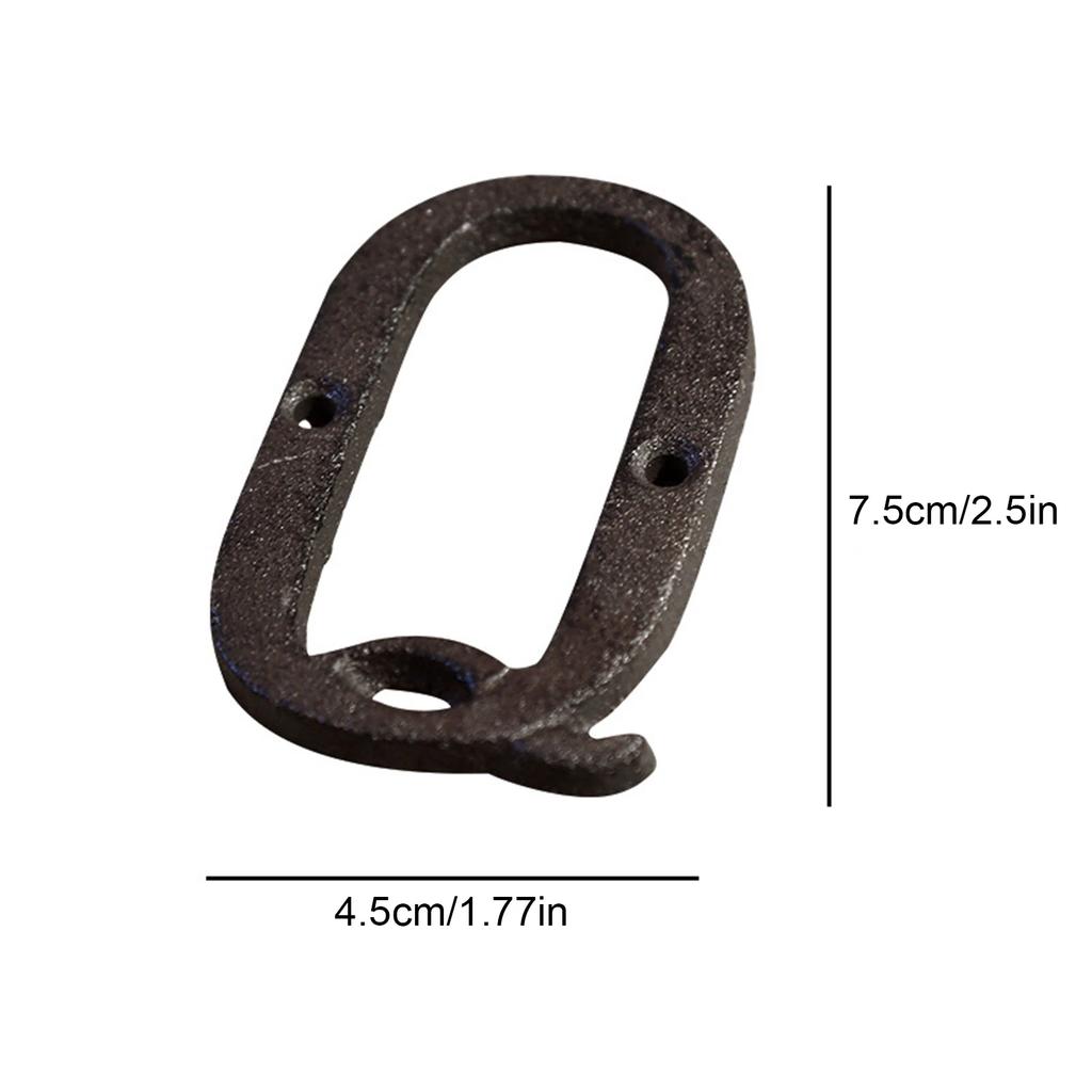 0 to 9, A to Z Metal Letters Numbers Cast Iron Decoration House Sign Doorplate DIY Cafe Wall House Door Address Alphabet Number