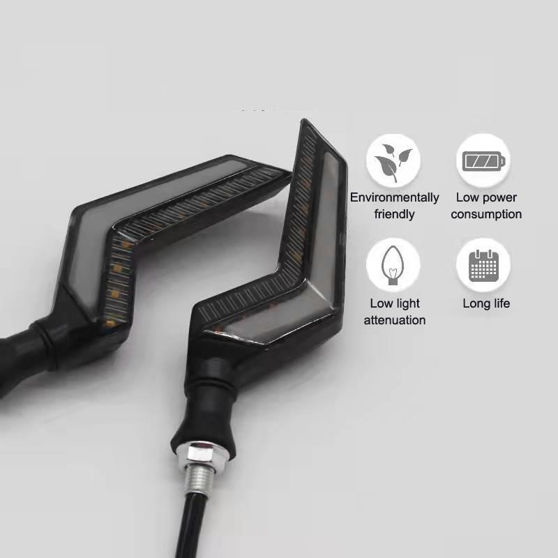 Motorcycle Modification Parts Dual-Color Flowing Angel Wing Turn Signals 12V Universal Dual-Color Flowing Led Turn Signals
