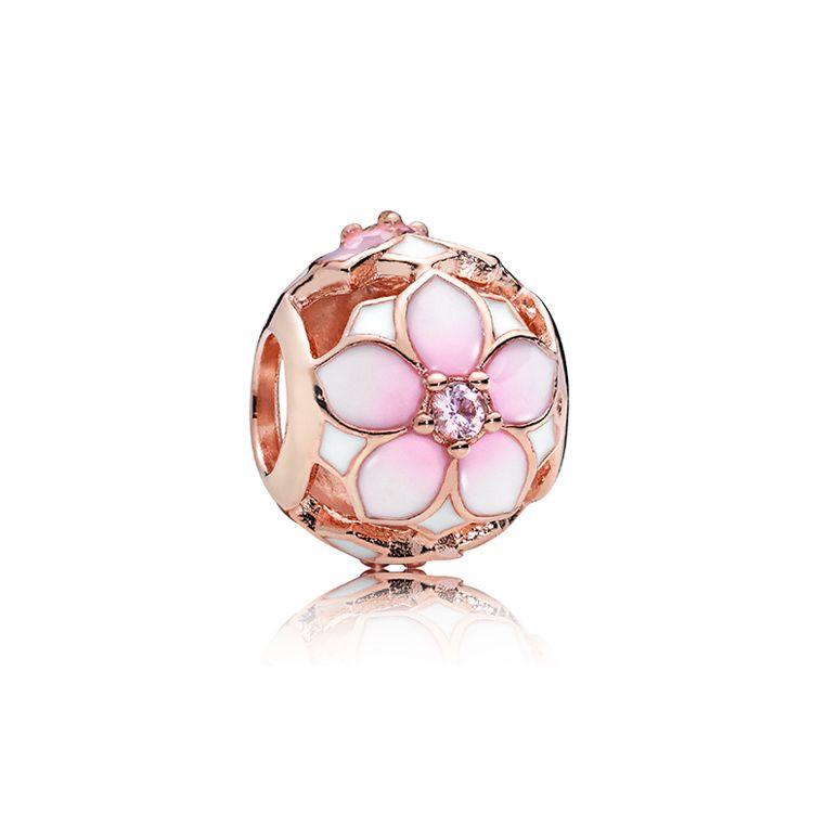 Pandora Magnolia Flower Charm Multicolor Unisex Charm 782087NBP Multicolor,F