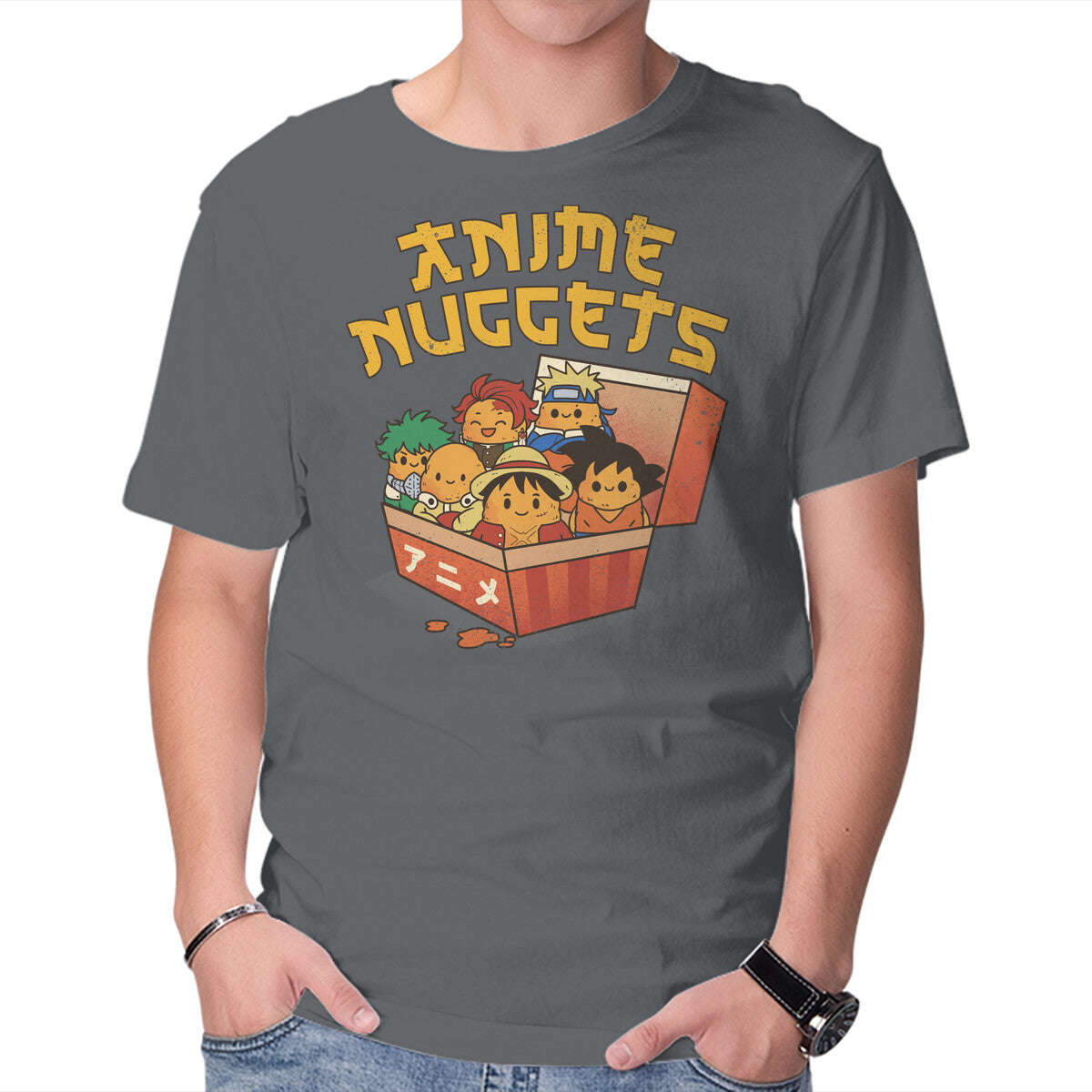 Unisex Crew Neck T-Shirt Anime Nuggets Graphic Short Sleeve Casual Tee XXL