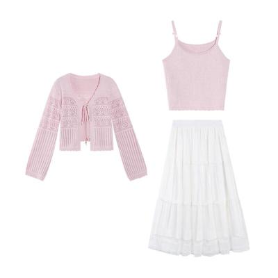 Women's Knitted Cardigan & Camisole Two-Piece Set
