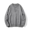 Men's High-Grade Henley Knitwear Hoodie Sweater - Autumn/Winter 2025 Collection