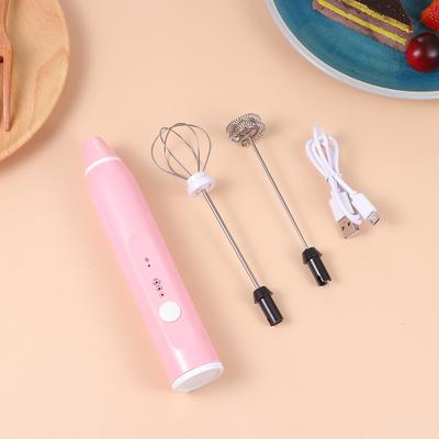 1pc Handheld Rechargeable Mixer 2-In-1 Usb Egg Whisk Milk Foamer 3 Speed Levels Blender For Coffee Kitchen Bar Tools