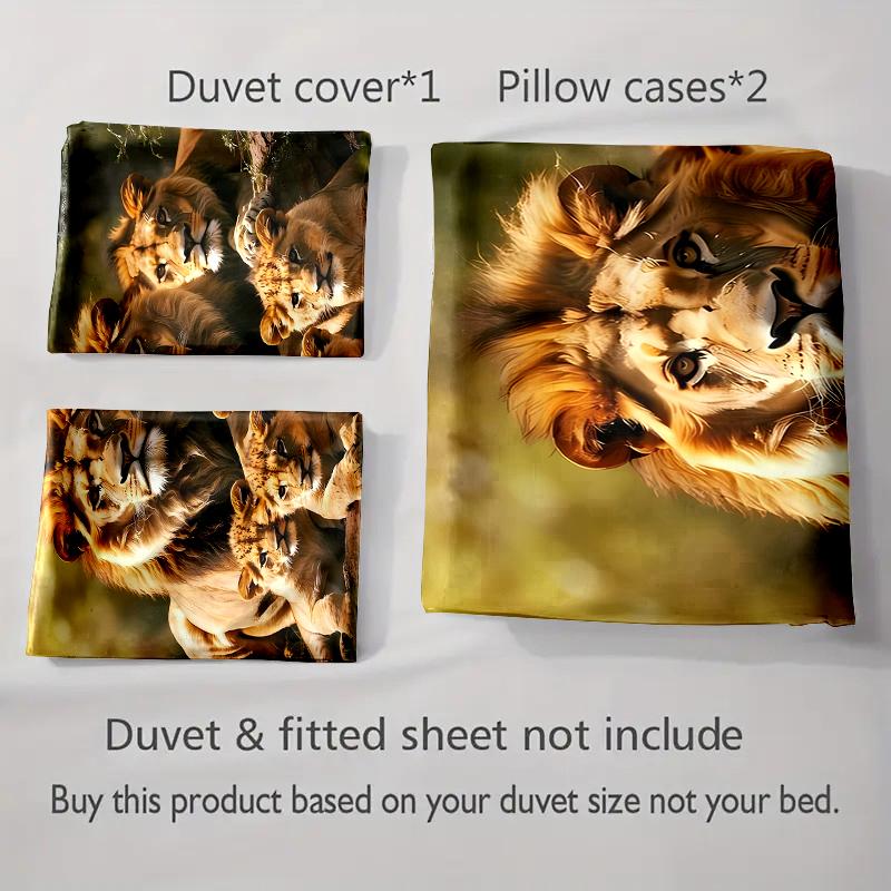 Lion family portrait. Bedding Duvet cover sets Duvet covers Pillowcases gifts (1 * Duvet Cover 2 * Pillowcases, without duvet insert)