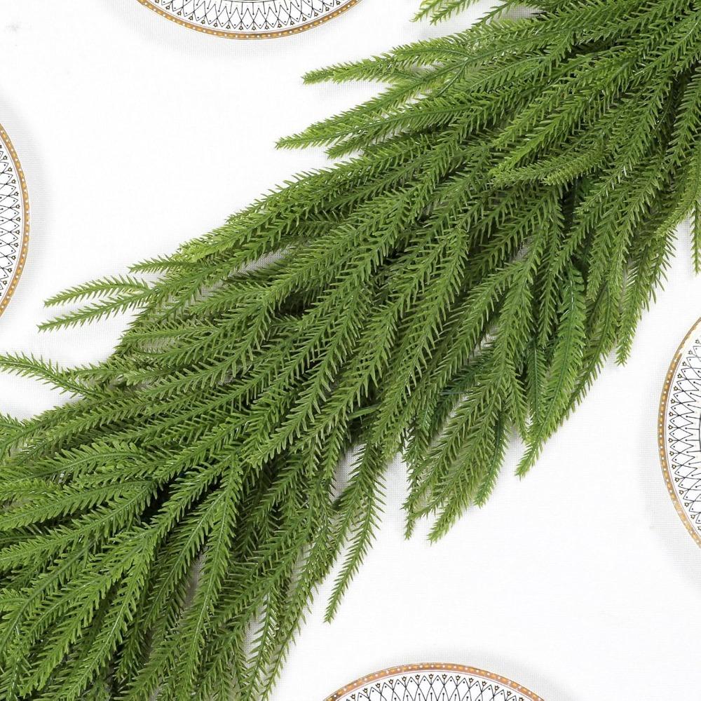 1/1.8 Meter Christmas Pine Garland for Xmas Artificial Norfolk Pine Garland for Table Wall Indoor Outdoor Christmas Decor
