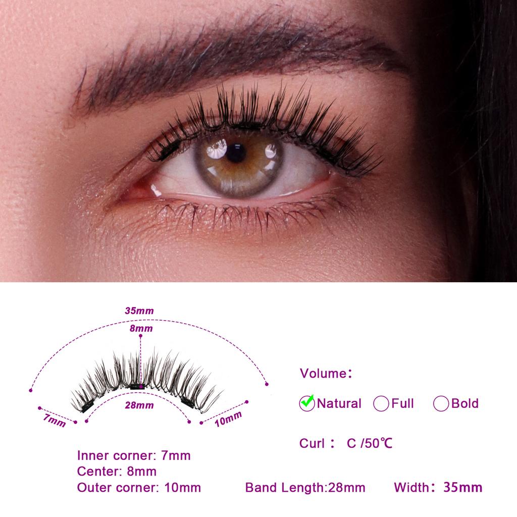 Soft 3D Magnetic Full Strip Eyelashes From Factory Popular Style Without Magnetic Liner Use