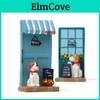 Cute Cartoon Puppy Shop Billboard Scene Model With Resin Cartoon Figurine For Gift And Decor