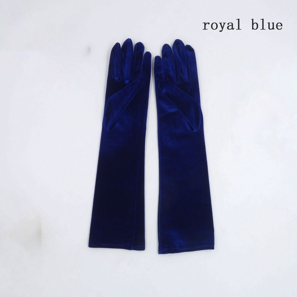 Punk Long Gloves Black/White/Wine Red Performance Mittens Gothic Royal Blue Gloves  Halloween